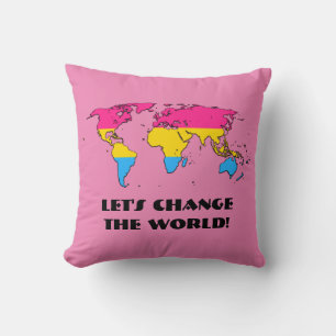 Pansexuality Pride Map of the World Sierkussen