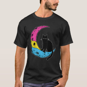 Pansexuele Maan Ruimte Kat Pan Pride Vlag Lgbt Sub T-shirt
