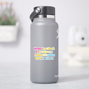Pansexuele Trots - Geboorteplaats: Aarde. Ras: Men Sticker