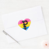 Pansexuele vlag Hart Sticker (Envelop)