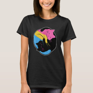 Pansexuele Yin Yang Kat Pan Pride Vlag Lgbt Gay Su T-shirt
