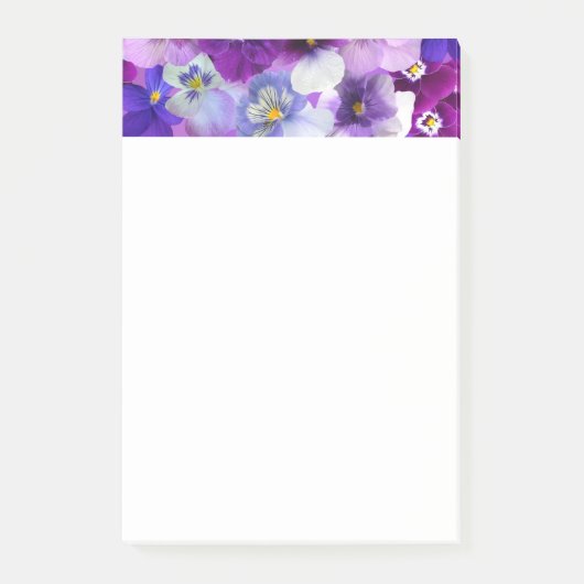 Pansiebloemen Floral border Print Design Post-it® Notes (Voorkant)