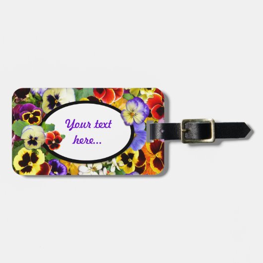 Pansies ~ Bagagelabel (Voorkant horizontaal)