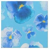Pansies bleues aquarelle fleur tissu d'art (Détail)