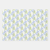 Pansies bleues Icy sur le jeu de papier d'emballag (Devant 3)