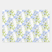Pansies bleues Icy sur le jeu de papier d'emballag (Devant)