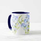 Pansies bleues Icy sur une Mug Combo (Devant gauche)