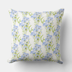 Pansies bleues sur un Coussin