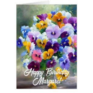 Pansies Bonne Carte de voeux Anniversaire
