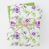 Pansies, bosbessen en tuinstengels geassorteerd inpakpapier vel (In situ)