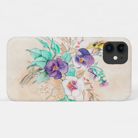 Pansies Bouquet iPhone / coque ipad (Dos (Horizontal))