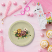 Pansies Bouquet Papieren Bordje (Feest)