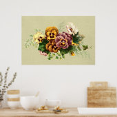  Pansies Bouquet Poster (Keuken)