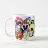 Pansies colorées Café Mug (Gauche)