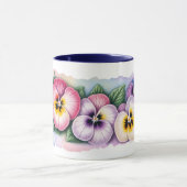 Pansies colorées Mug à fleurs (Centre)