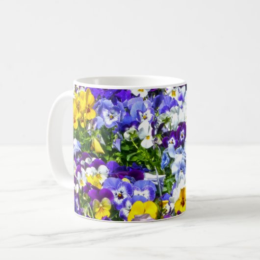 Pansies de café Mug (Devant gauche)