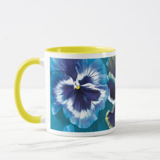 Pansies de la tasse à peinture florale d'art (Gauche)