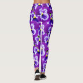Pansies de papillon violet, Dames Leggings Floraux (Dos)