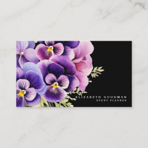 Pansies de printemps colorées chic Cartes de visit