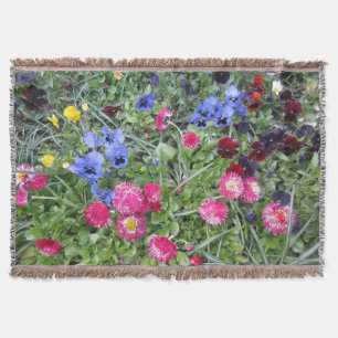 Pansies en madeliefjes deken
