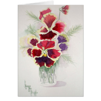 Pansies en ooien in Jelly Jar