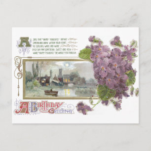 Pansies en Serene Vignette  Verjaardag Briefkaart