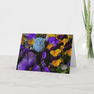 Pansies en uil kaart