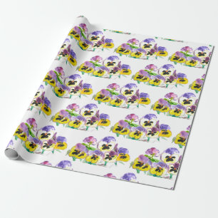 Pansies Floral  tuinschild Cadeaupapier