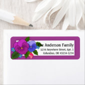 Pansies Flowers Return Address Labels d1 (Insitu)