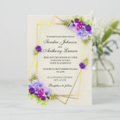 Pansies géométriques élégantes Faire-part de maria (Debout devant)