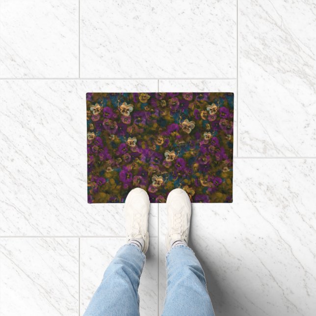 Pansies [gold] Door mat rug (Binnen)
