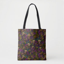 Pansies [gold] tote and cross over by Jason Street Draagtas