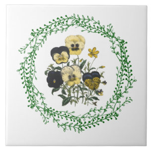 Pansies grandes (6" X 6") Carreaux photo en cérami