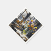 Pansies in een  glazen pot servet (Hoek)