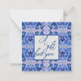  Pansies in Lavendel & Blauw Notitiekaartje