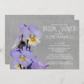 Pansies Invitations De Douche Nuptiale (Devant / Derrière)