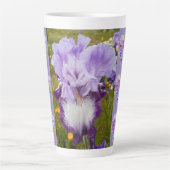 Pansies Iris Violet Viola Shabby floral Latte Mug (Devant)
