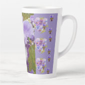 Pansies Iris Violet Viola Shabby floral Latte Mug (Droite)
