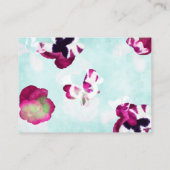 Pansies Magenta, carte RSVP Turquoise (Dos)