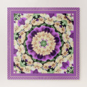Pansies Mandala: Antiek Paars Legpuzzel (Horizontaal)