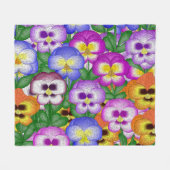 Pansies Medium Fleece Blanket (Voorkant (Horizontaal))