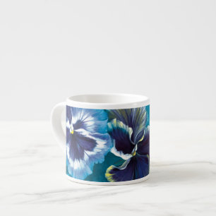 Pansies mok blauwe espresso