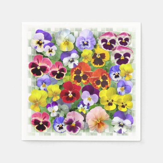 Pansies Napkin Servet (Voorkant)