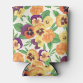 Pansies op off white blikjeskoeler (Voorkant)