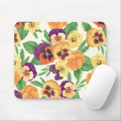 Pansies op off white muismat (Met muis)