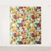 Pansies op off white wandkleed (Voorkant)