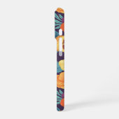 Pansies op pruimenviolet iPhone hoesje (Linkerkant)