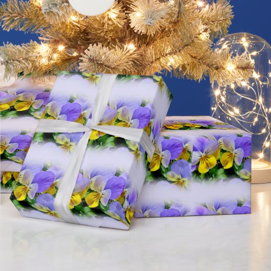 Pansies - Paars en geel Cadeaupapier (Feestdagen)