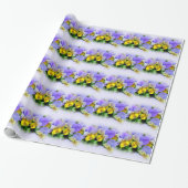 Pansies - Paars en geel Cadeaupapier (Uitgerold)
