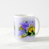 Pansies - Paars en geel Koffiemok (Voorkant rechts)